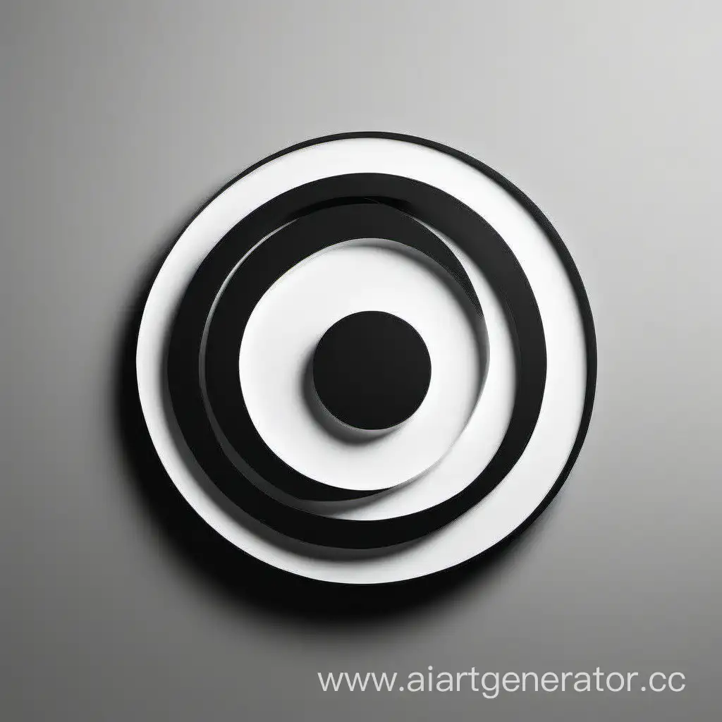 Логотип черно белый круг с вырезами 

