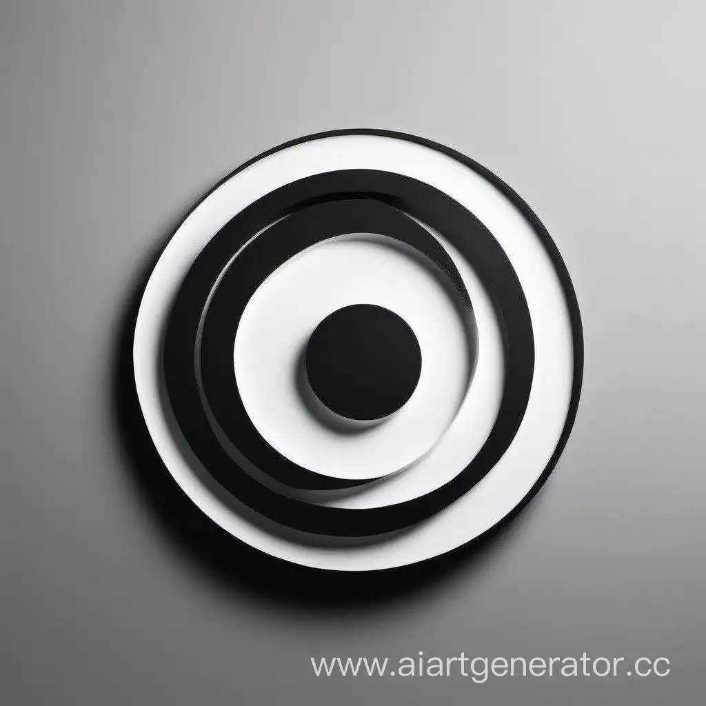 Monochromatic-Elegance-Circular-Logo-with-Artistic-Cutouts