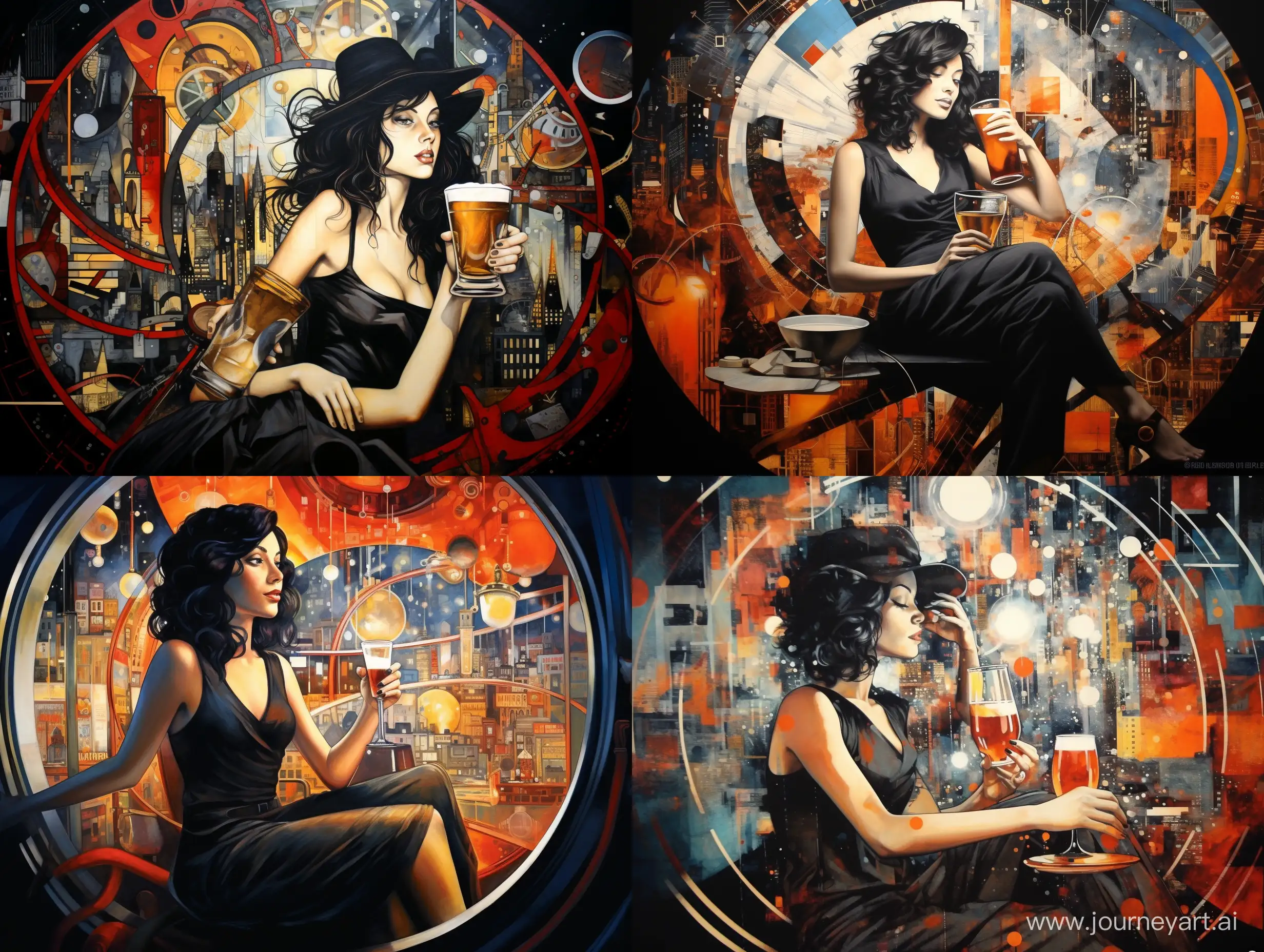 Surreal-Futuristic-Night-Women-Crafting-SpaceInspired-Graffiti-with-Craft-Beers