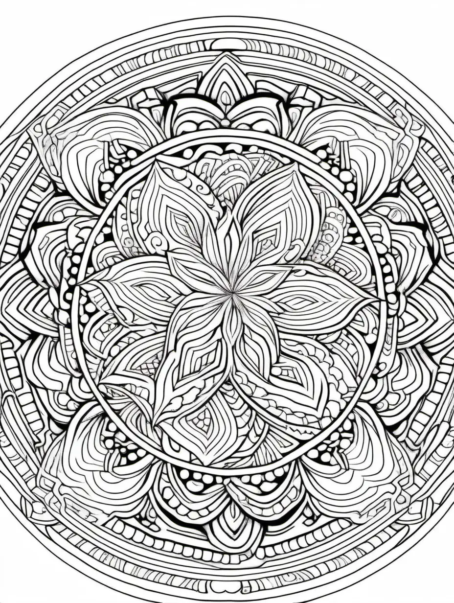 coloring page for children, mandala, person diving  images, white background, clear line art, fine line art