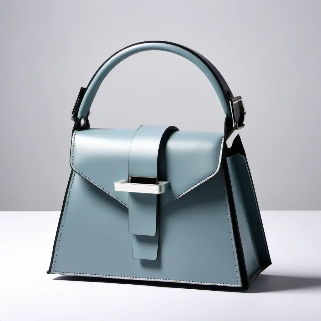 Contemporary Luxury Leather Bag with Innovative Design and Metal Buckle