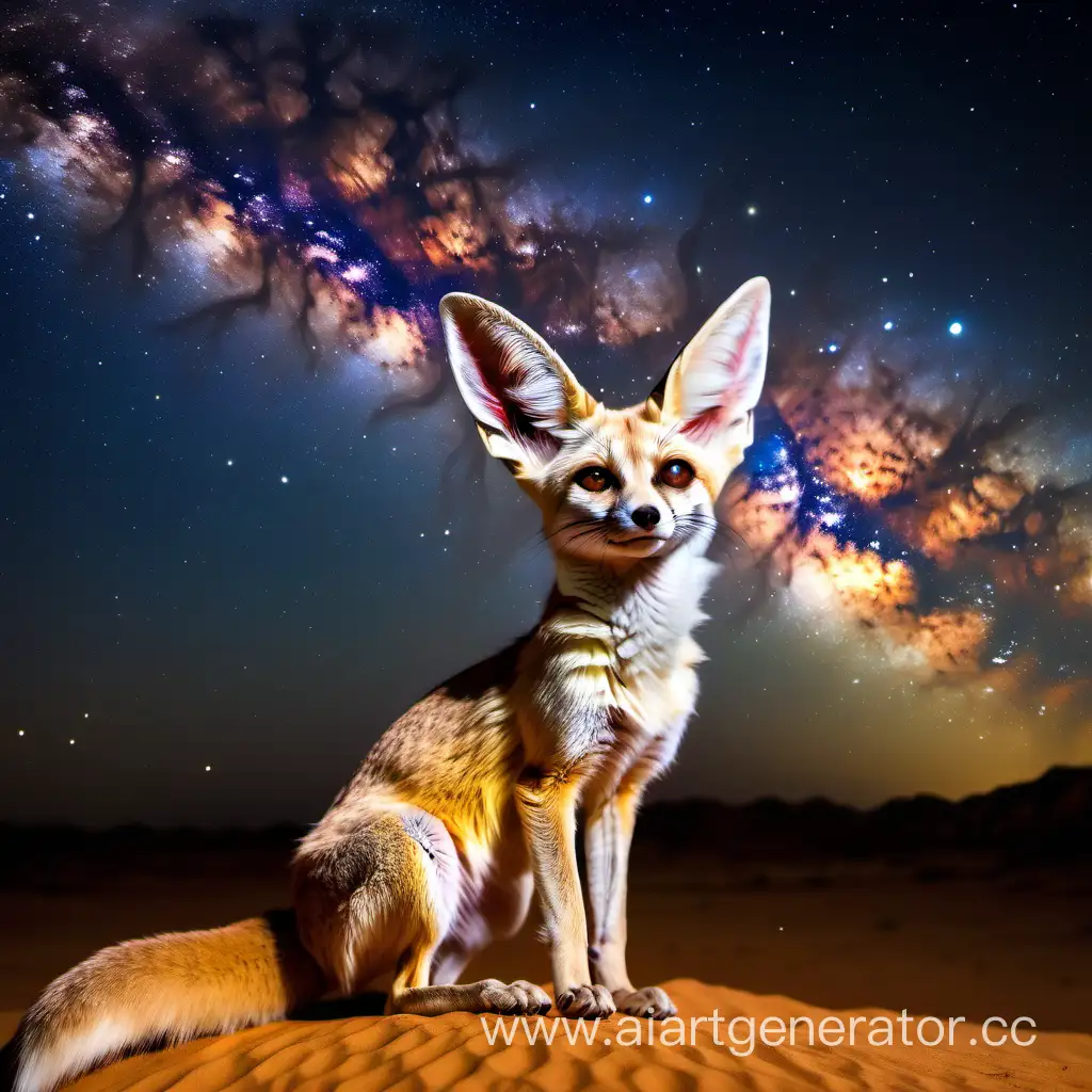 Fennec-Fox-Gazing-at-the-Milky-Way-in-Desert-Serenity