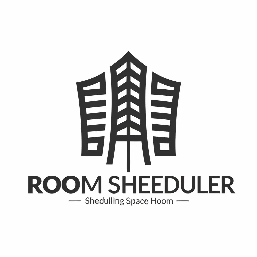 a logo design,with the text "Room Scheduler", main symbol:Building,Moderate,be used in Education industry,clear background