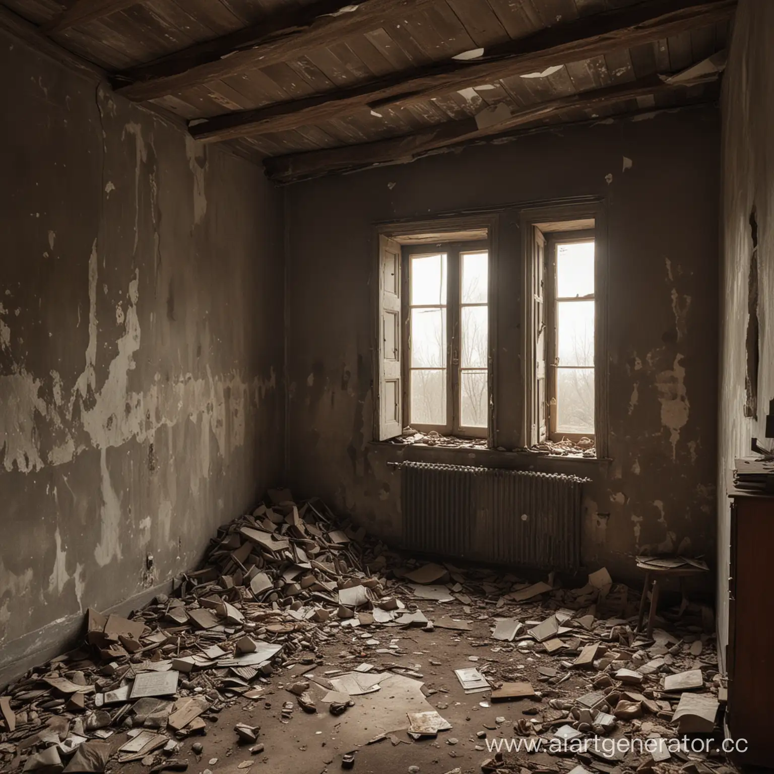 Mysterious-Figure-in-Gloomy-CastleLike-House-with-Disordered-Study-Room