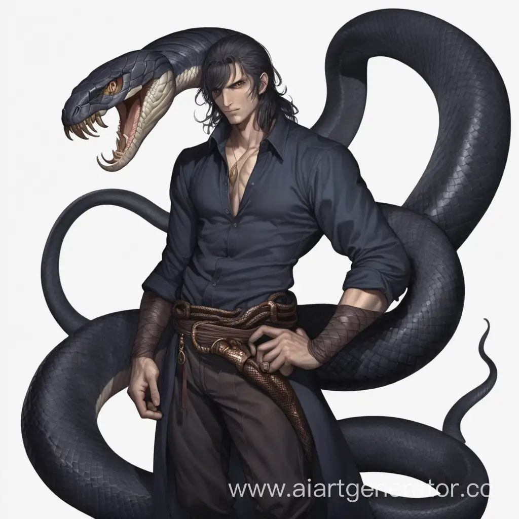Lamia, half-snake, half-human, man, dark