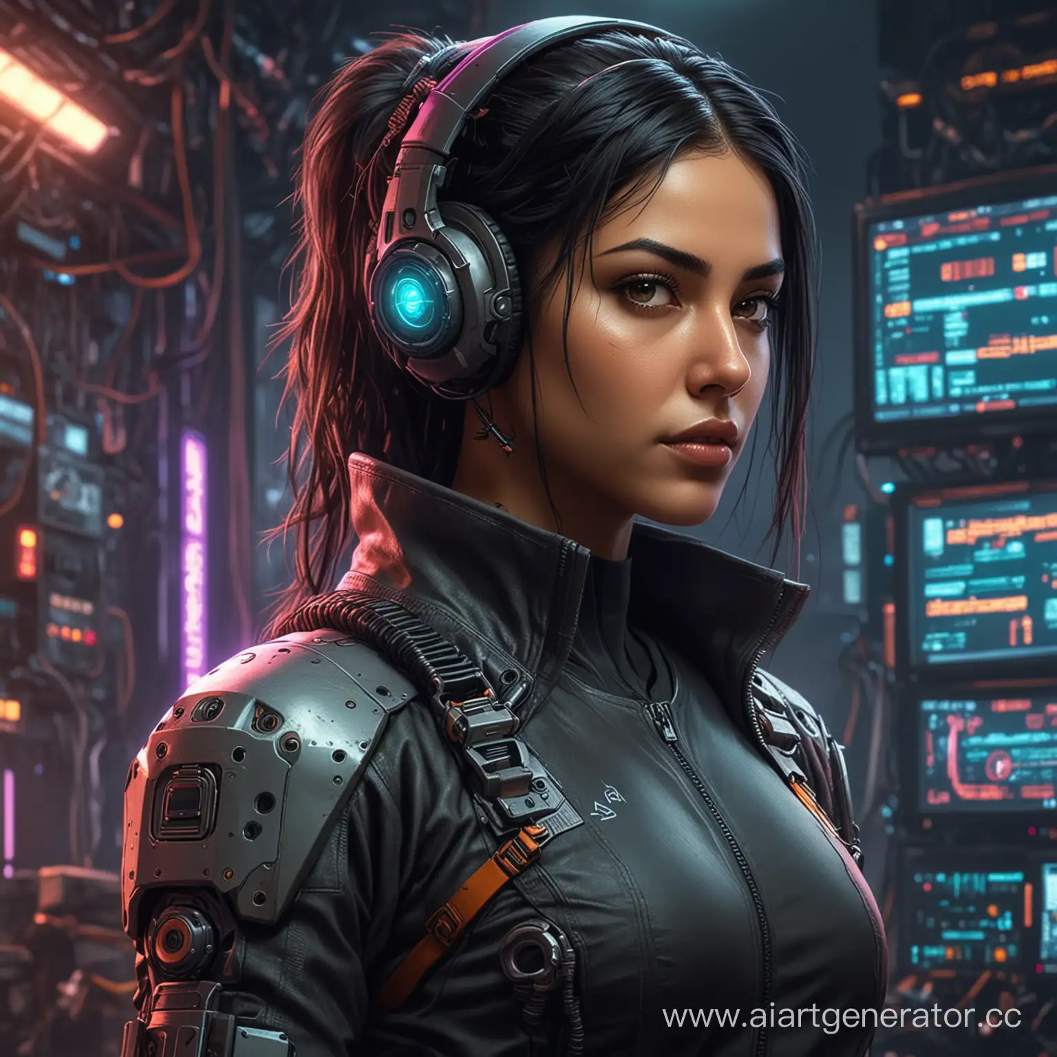 Persian-Cyberpunk-Female-Engineer-in-Futuristic-Cityscape