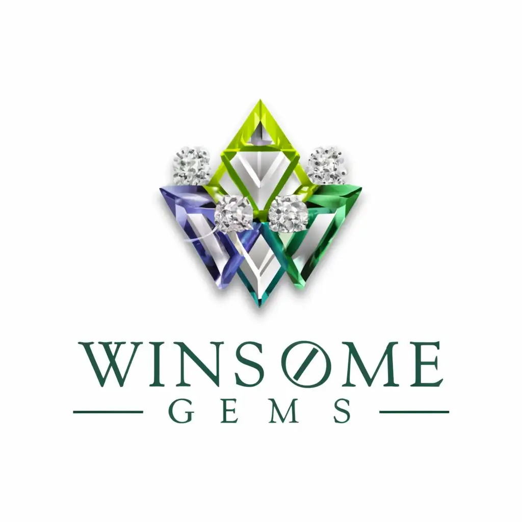 a logo design,with the text "WinsomeGems", main symbol:gems,complex,clear background