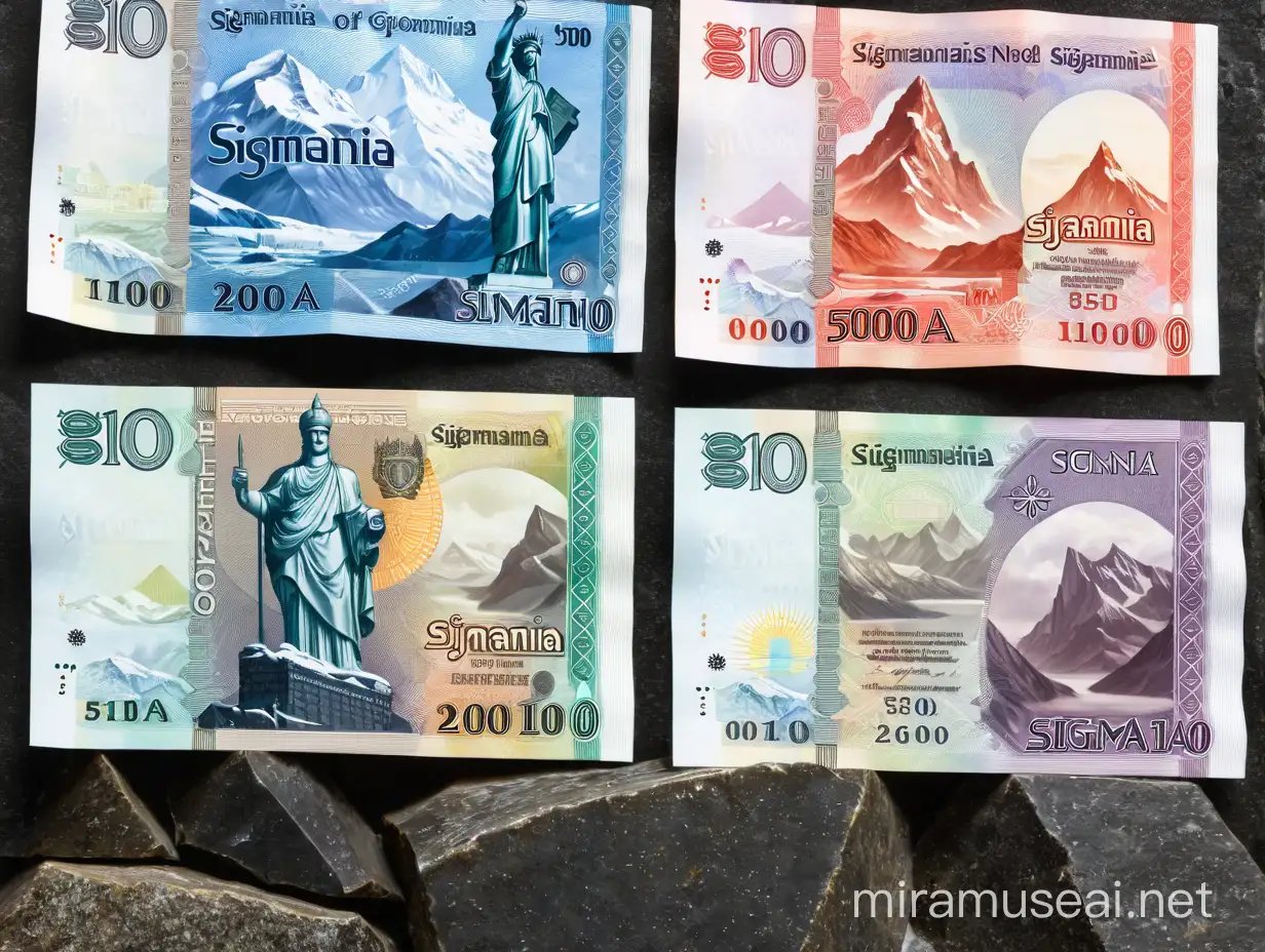Sigmania Currency Note with Northern Landscape