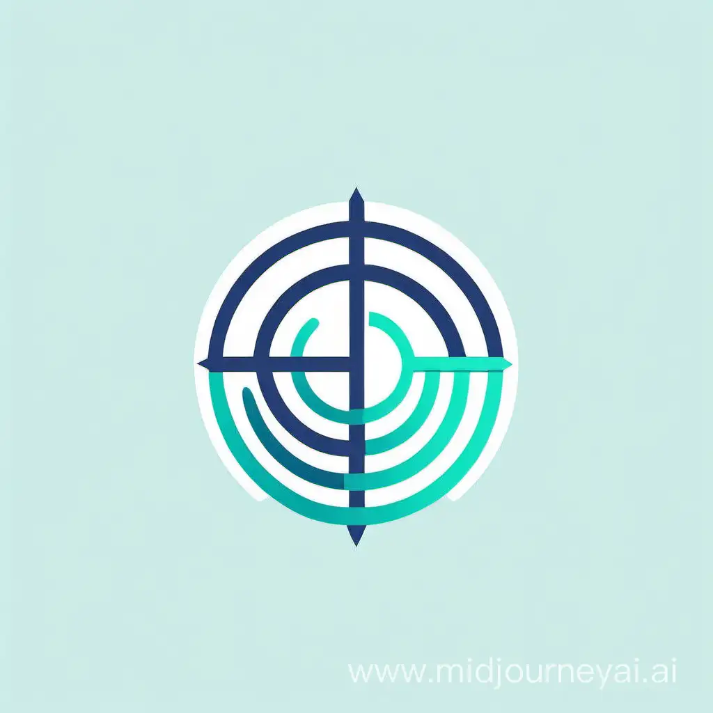 Minimalist flat sphere logo with symbol for growth