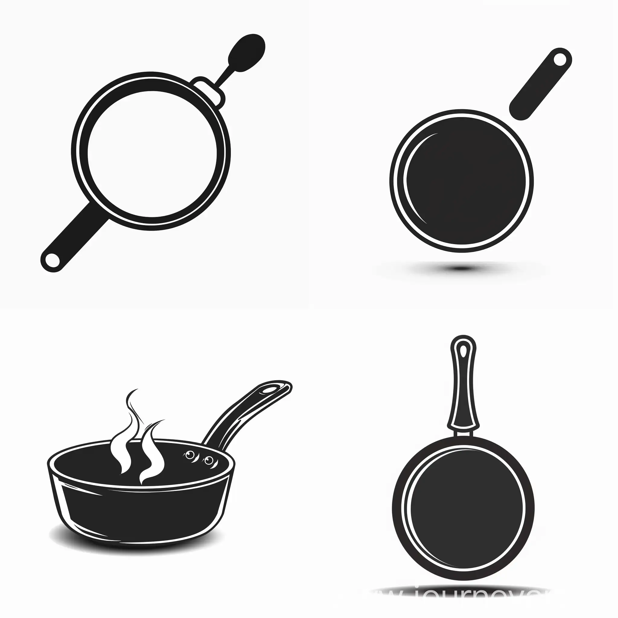 иконка логотип черно-белый сковорода 