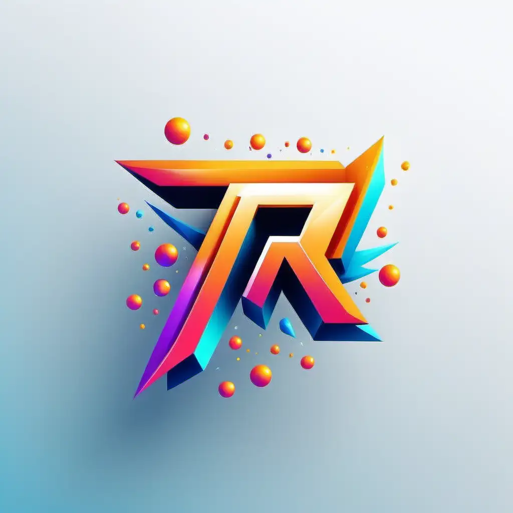 Vibrant Logo Design Bold TR Letters with Flashy Styling