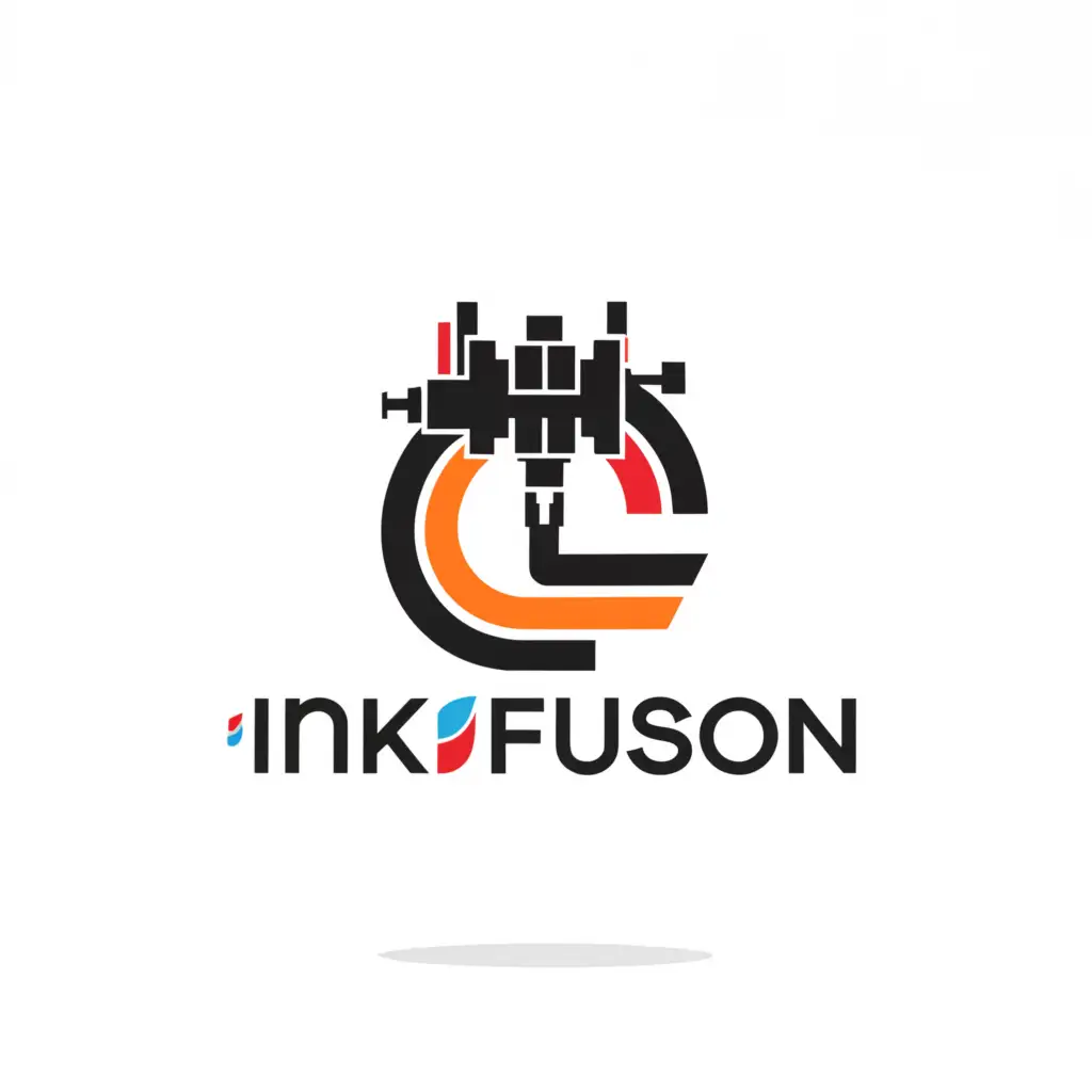 a logo design,with the text "InkFusion", main symbol:T-shirt printing machine
/embroidery,complex,be used in Sports Fitness industry,clear background