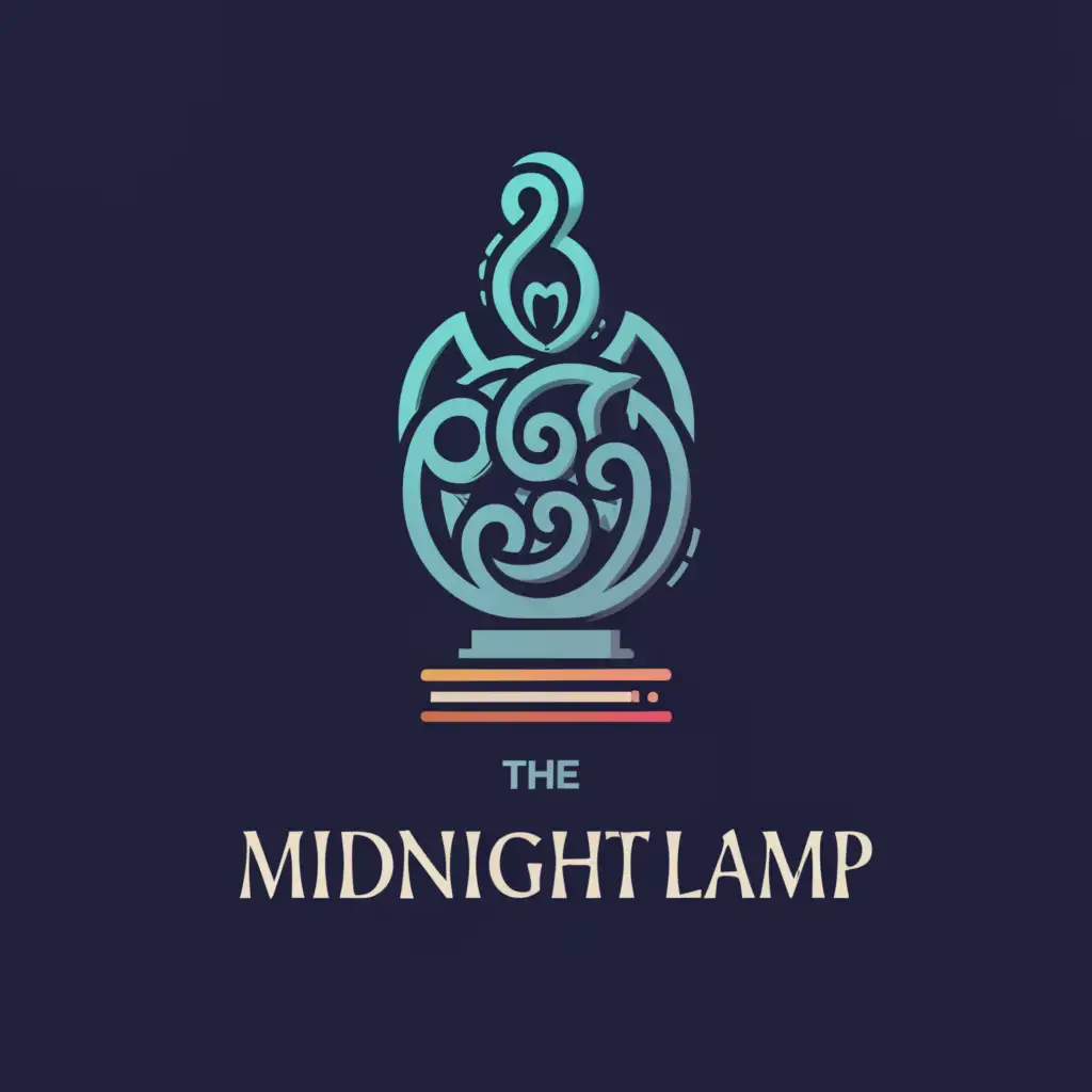a logo design,with the text "The Midnight Lamp", main symbol:Lamp, Book,complex,clear background