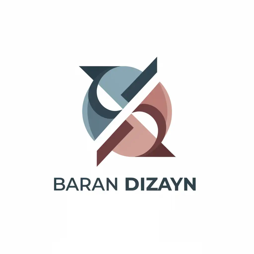 a logo design,with the text "BARAN DIZAYN", main symbol:minimalistic, circle, rectangle, pastel colors,Minimalistic,be used in Retail industry,clear background