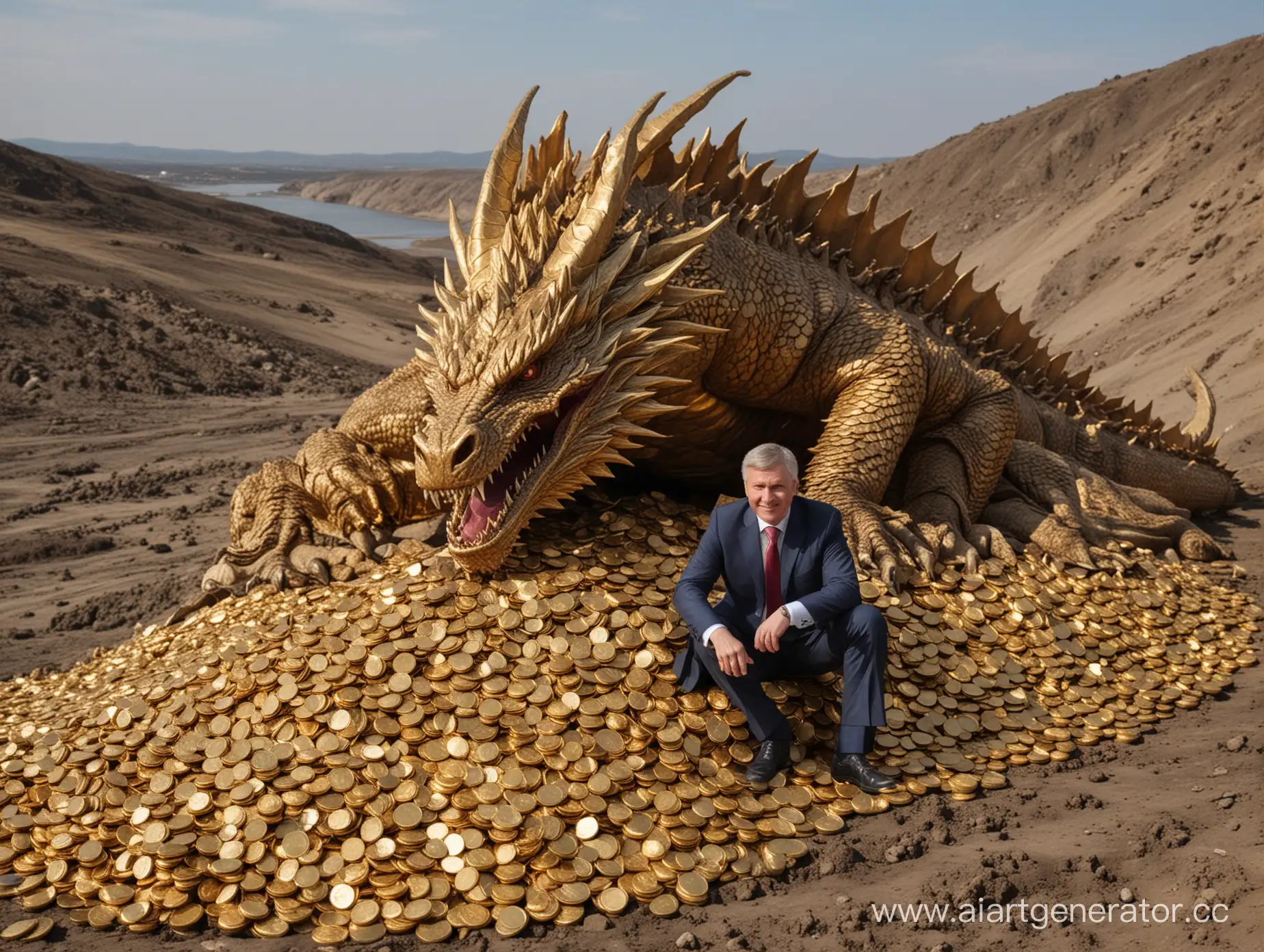 Governor-Igor-Kobzev-Portrays-Dragon-Smaug-Amidst-Golden-Hoard