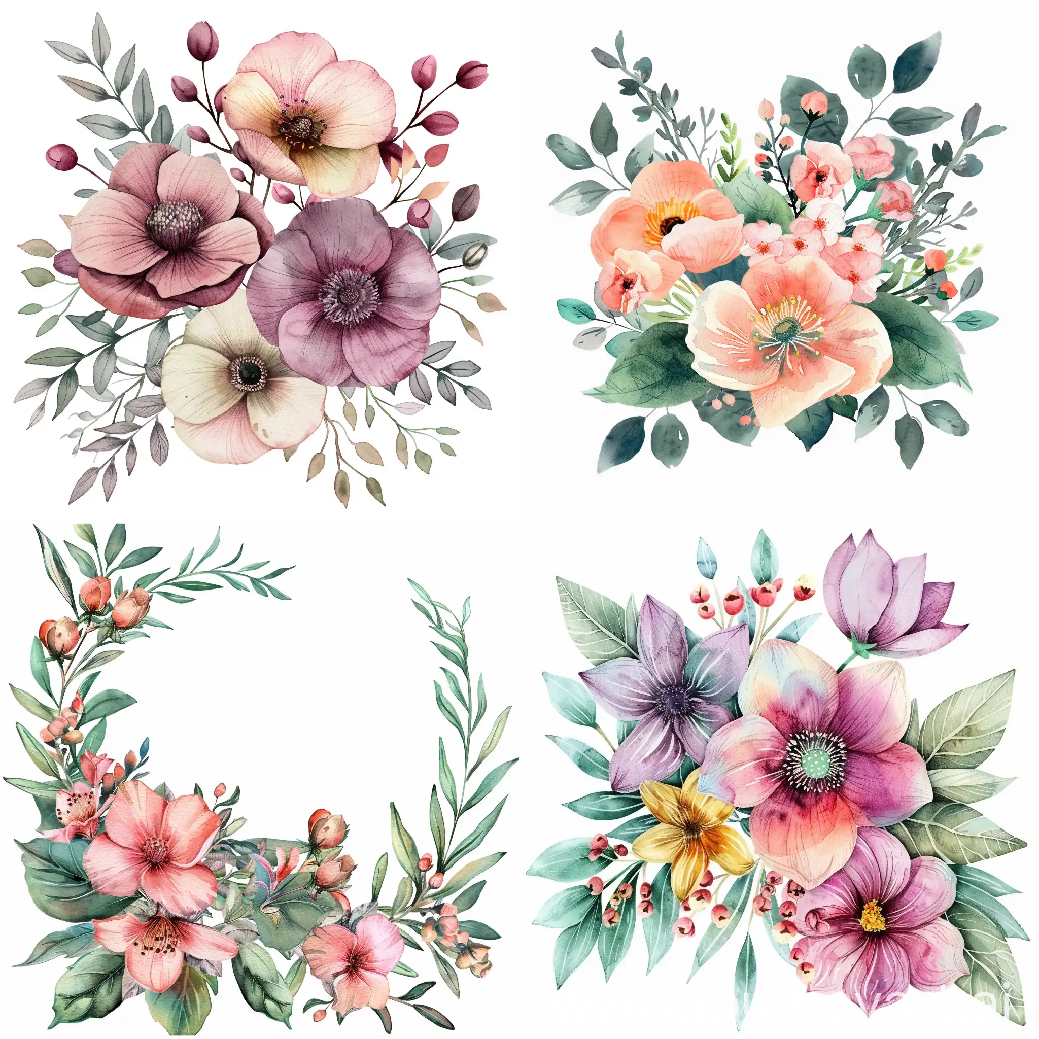 Elegant-Wedding-Flower-Decoration-Watercolor-Style-Website-Element