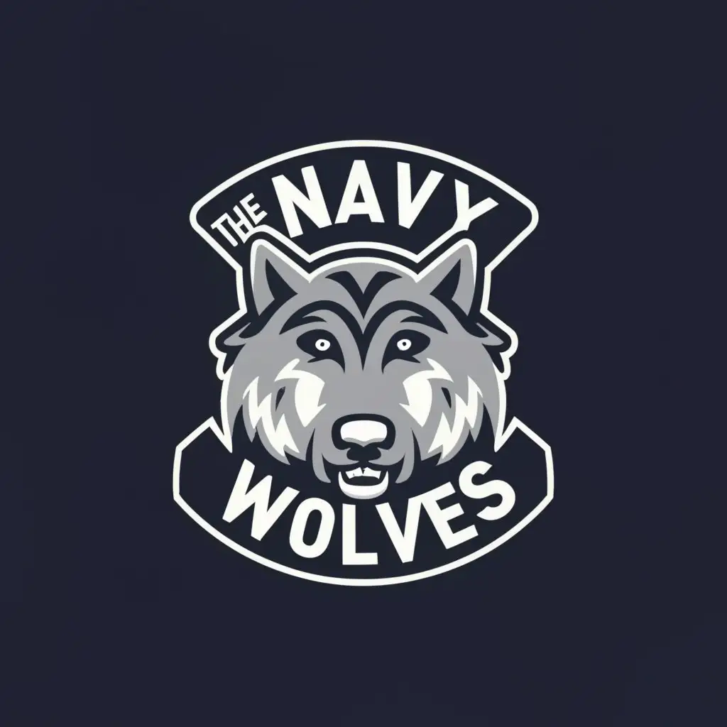 a logo design,with the text "The Navy Wolves", main symbol:stuffed animal baseball kids wolf,Minimalistic,be used in Sports Fitness industry,clear background