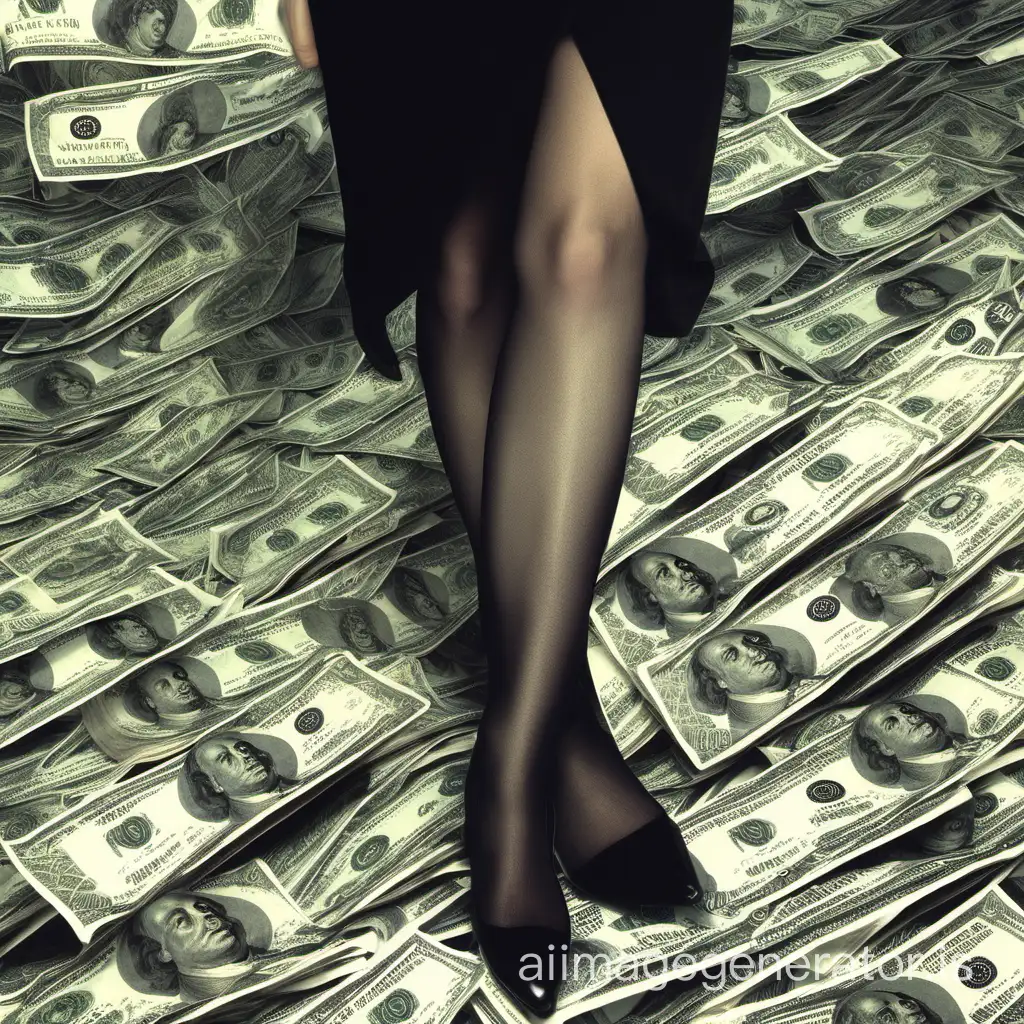 женщина в колготки прячет деньги
