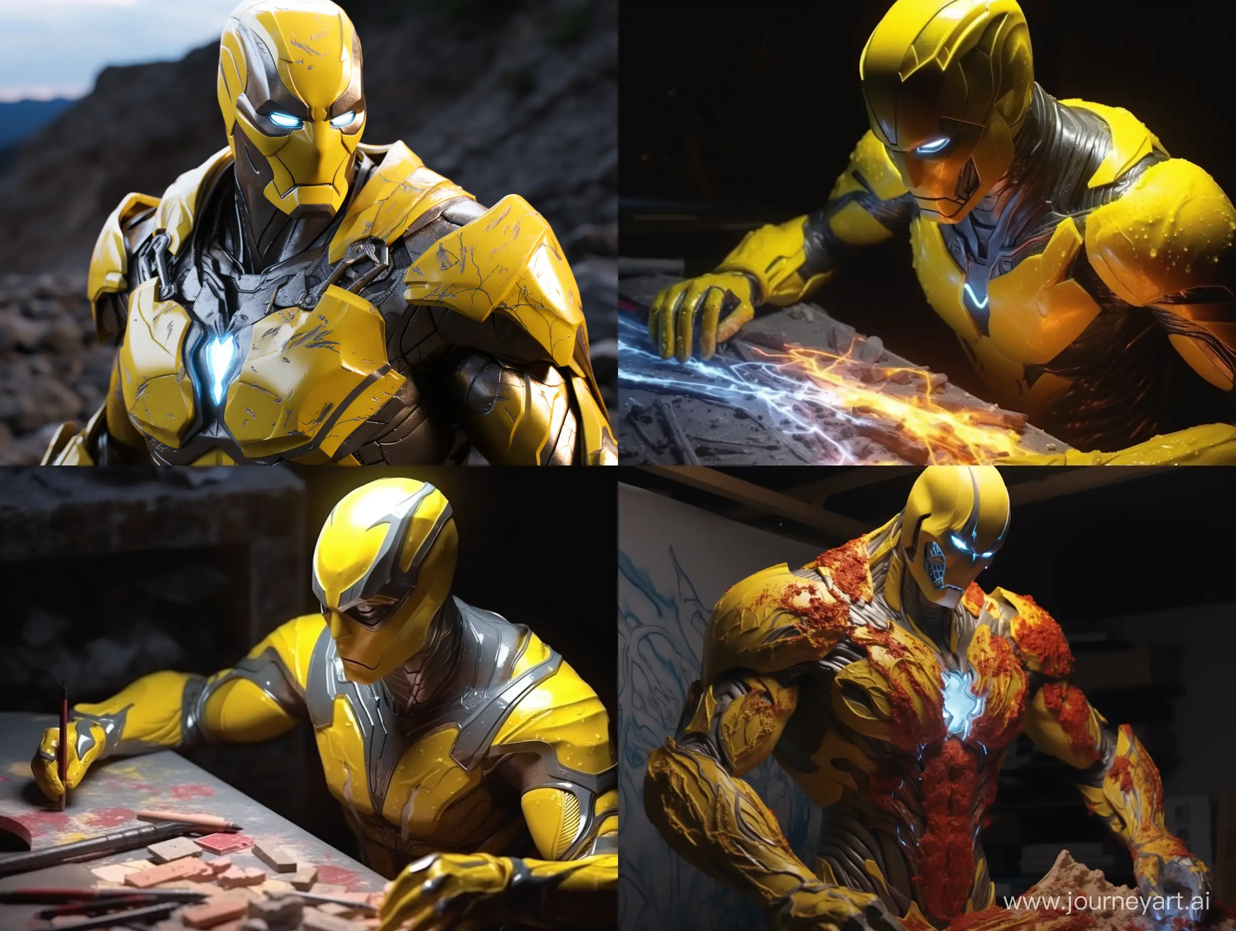 Epic-Battle-Yellow-Ironman-vs-Batman-in-Realistic-8K-Hyperdetail