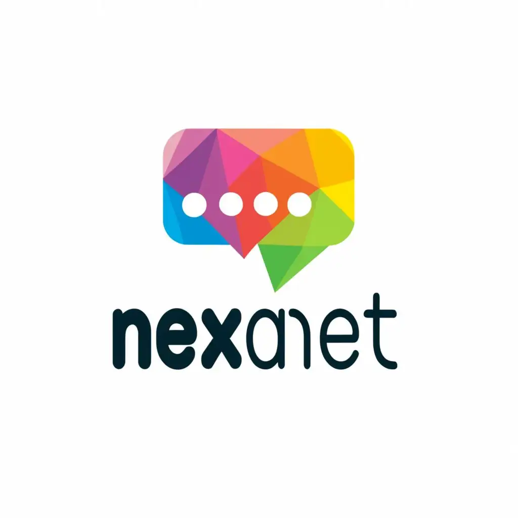 a logo design,with the text 'Nexanet', main symbol:Chat Room with Nexanet inside of it,Minimalistic,be used in Internet industry,clear background