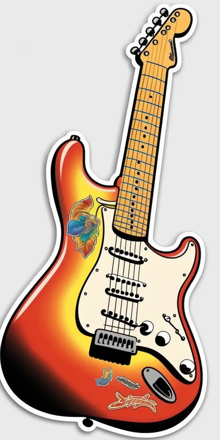 Customized Stratocaster Guitar Sticker Personalized Guitar Art Decal