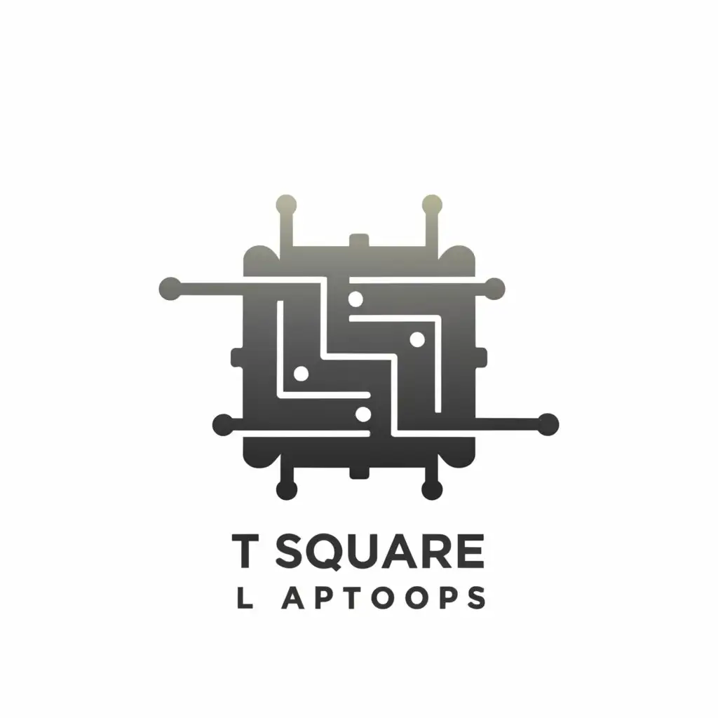 a logo design,with the text "T square laptops", main symbol:a central processing unit,Moderate,be used in Technology industry,clear background