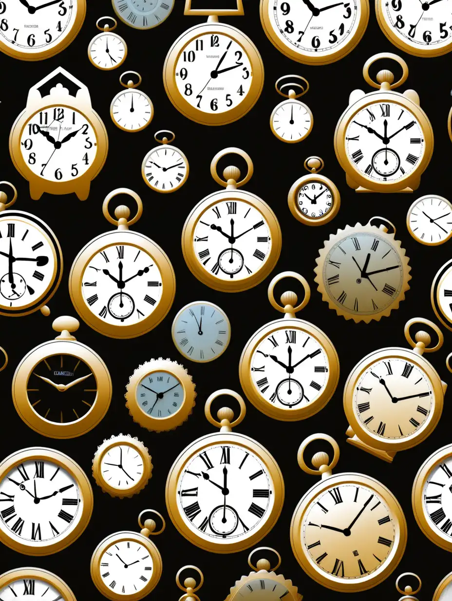 Variety of Timepieces Vintage Watches Modern Clocks and Hourglasses