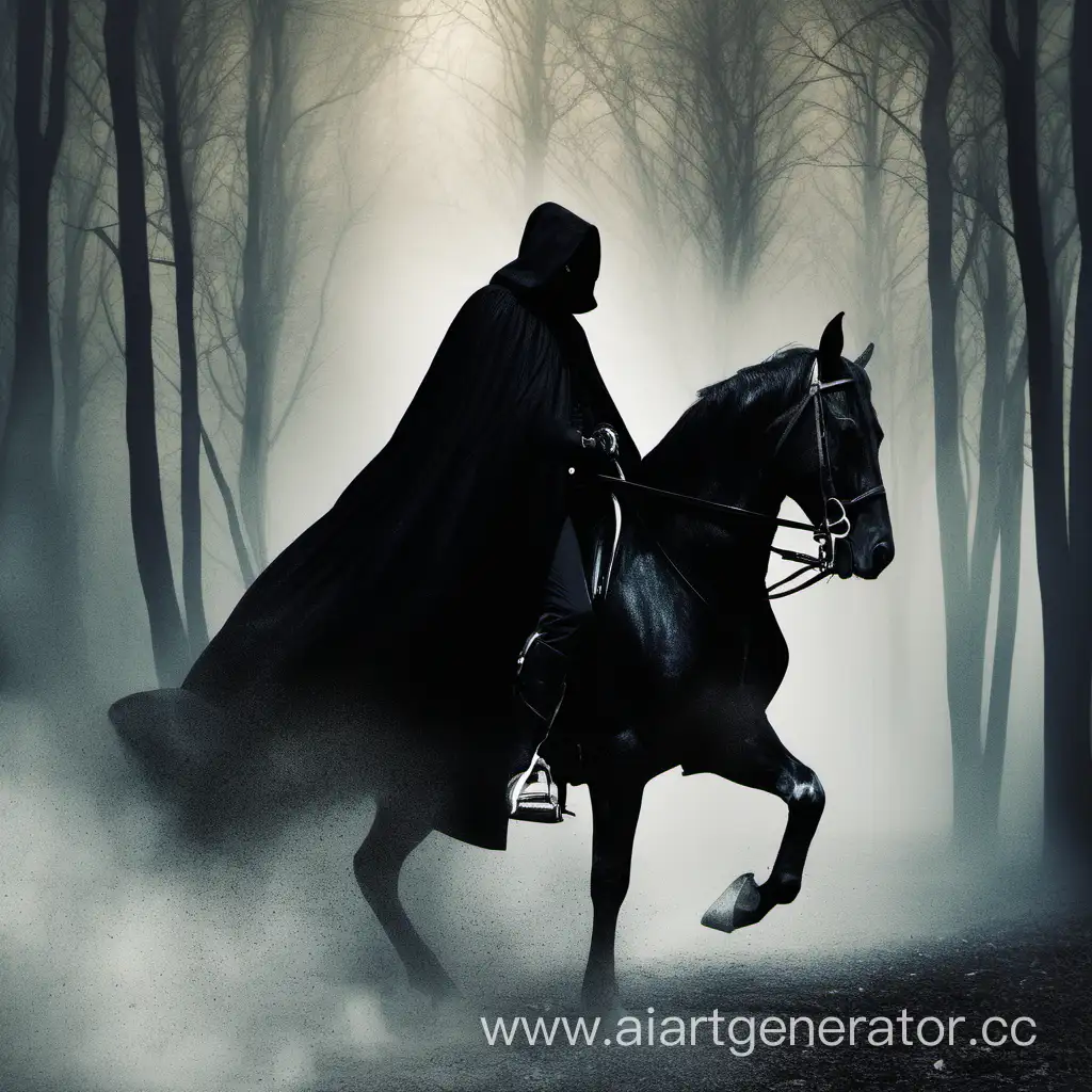 Mysterious-Rider-in-Black-Cloak-on-Horseback