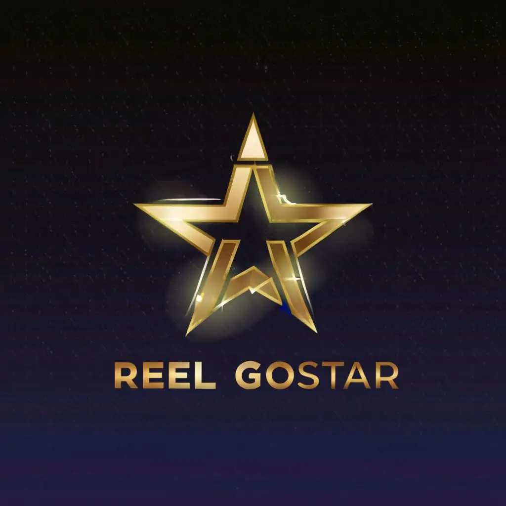 a logo design,with the text "Reel Goldstar", main symbol:cyber, futuristic, ultramodern,Moderate,be used in Entertainment industry,clear background