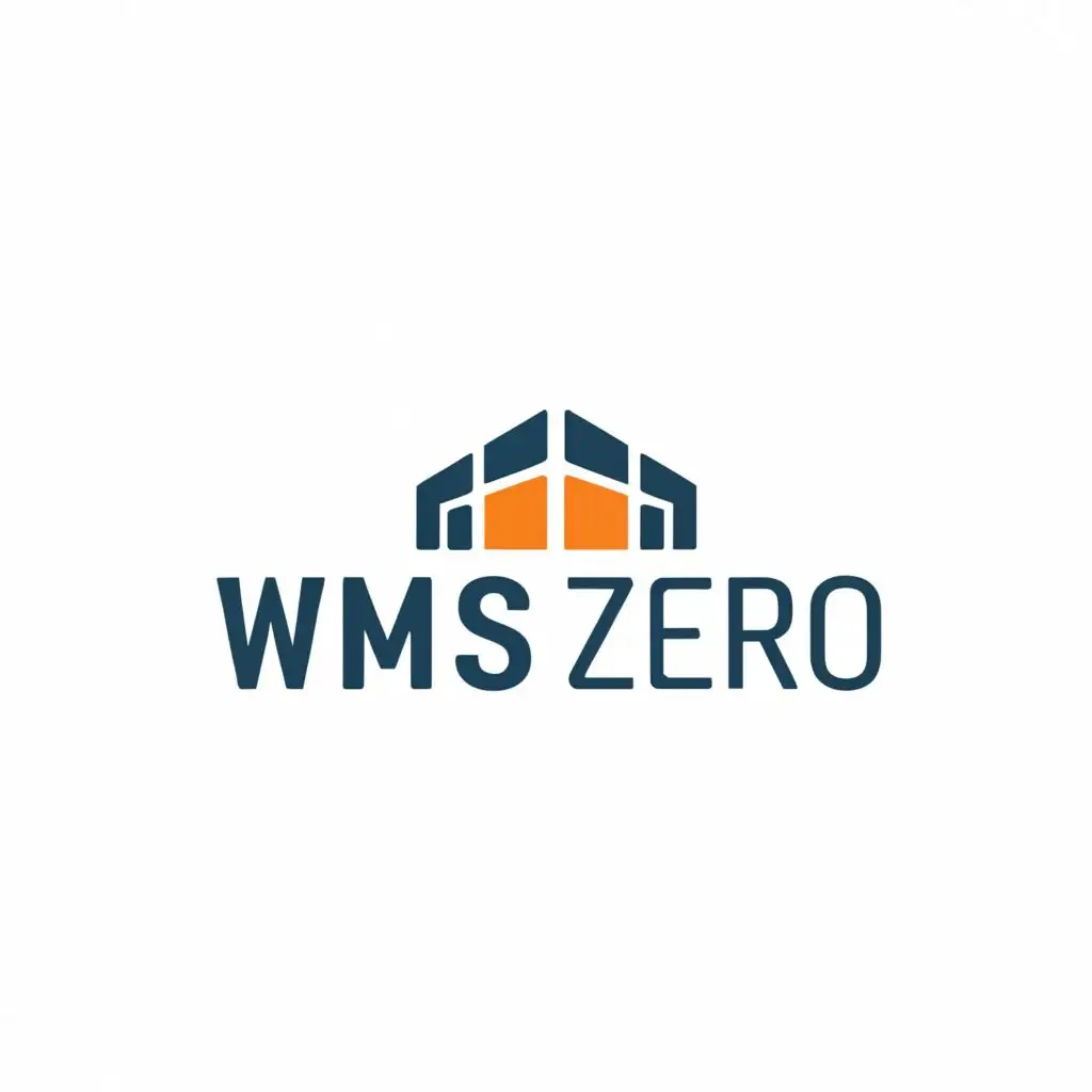 a logo design,with the text "WMS Zero", main symbol:warehouse,Minimalistic,be used in Technology industry,clear background