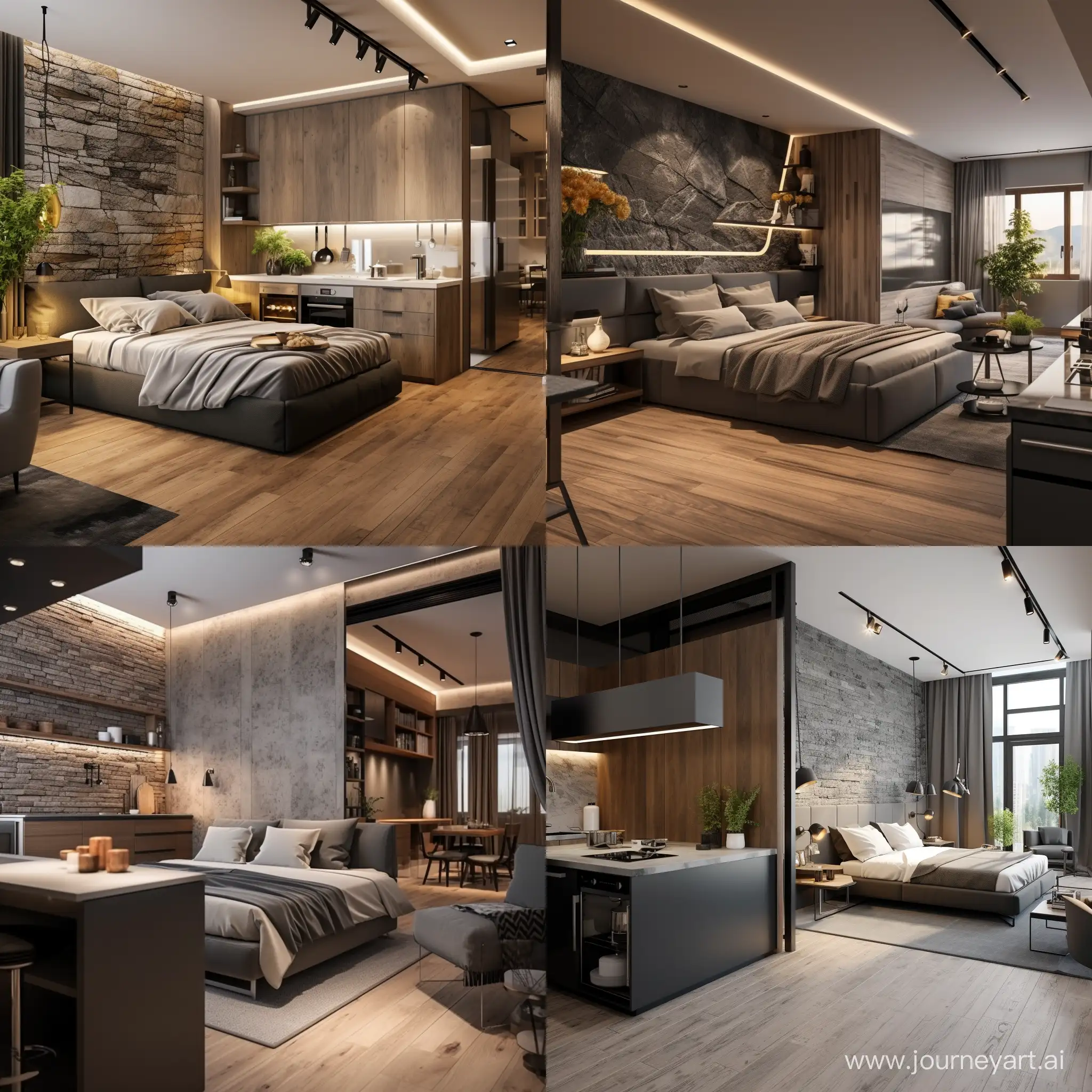 Modern-Studio-Apartment-Design-Artificial-Stone-Finishing-in-a-728-Meter-Space