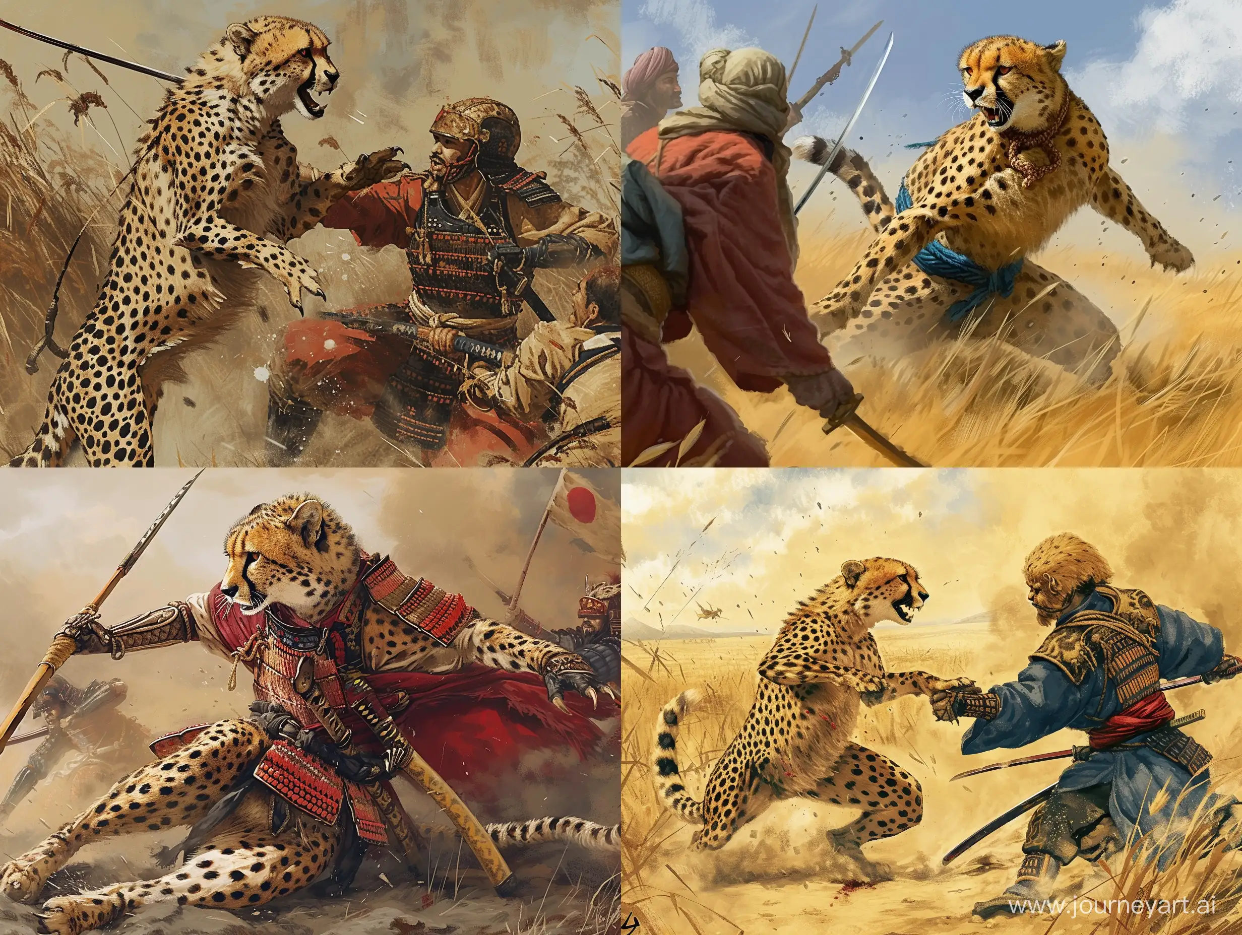 Fierce-Battle-Iranian-Cheetah-Confronts-Japanese-Samurai