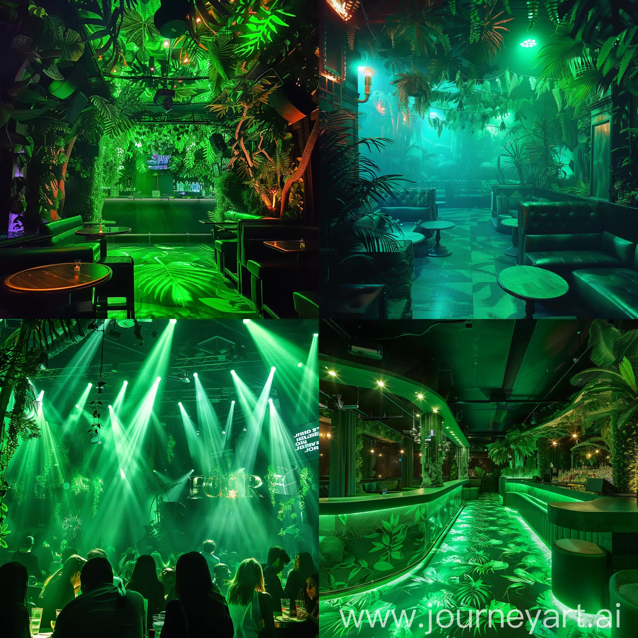 Jungle GREEN in a night club
