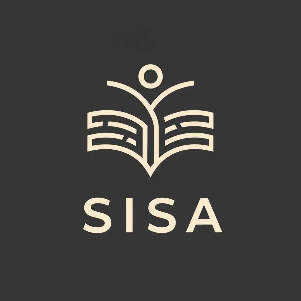 a logo design,with the text "SISA", main symbol:book,Moderate,be used in Education industry,clear background