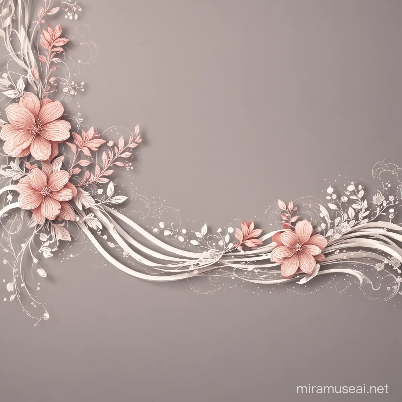 Abstract Floral Wavy Lines Background