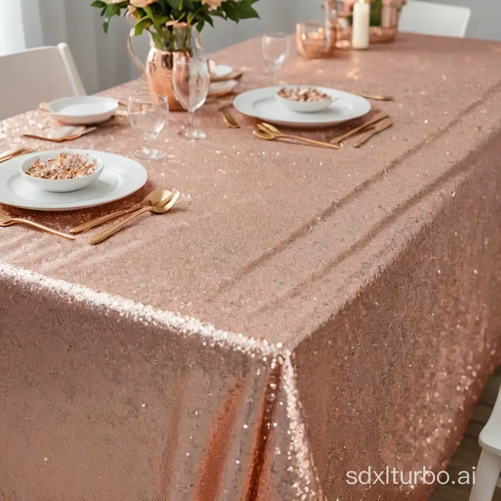 Rose-Gold-Sequin-Tablecloth-for-Luxurious-Events