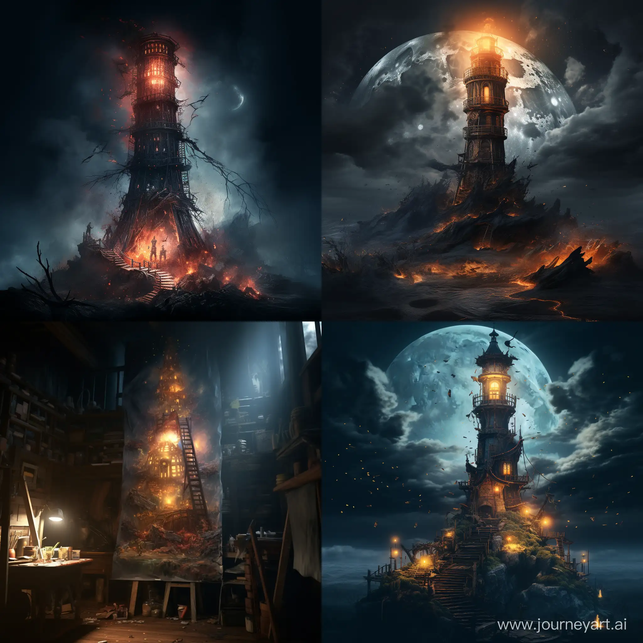 Enchanting-4K-Art-Tower-Collapse-in-a-Magical-Atmosphere