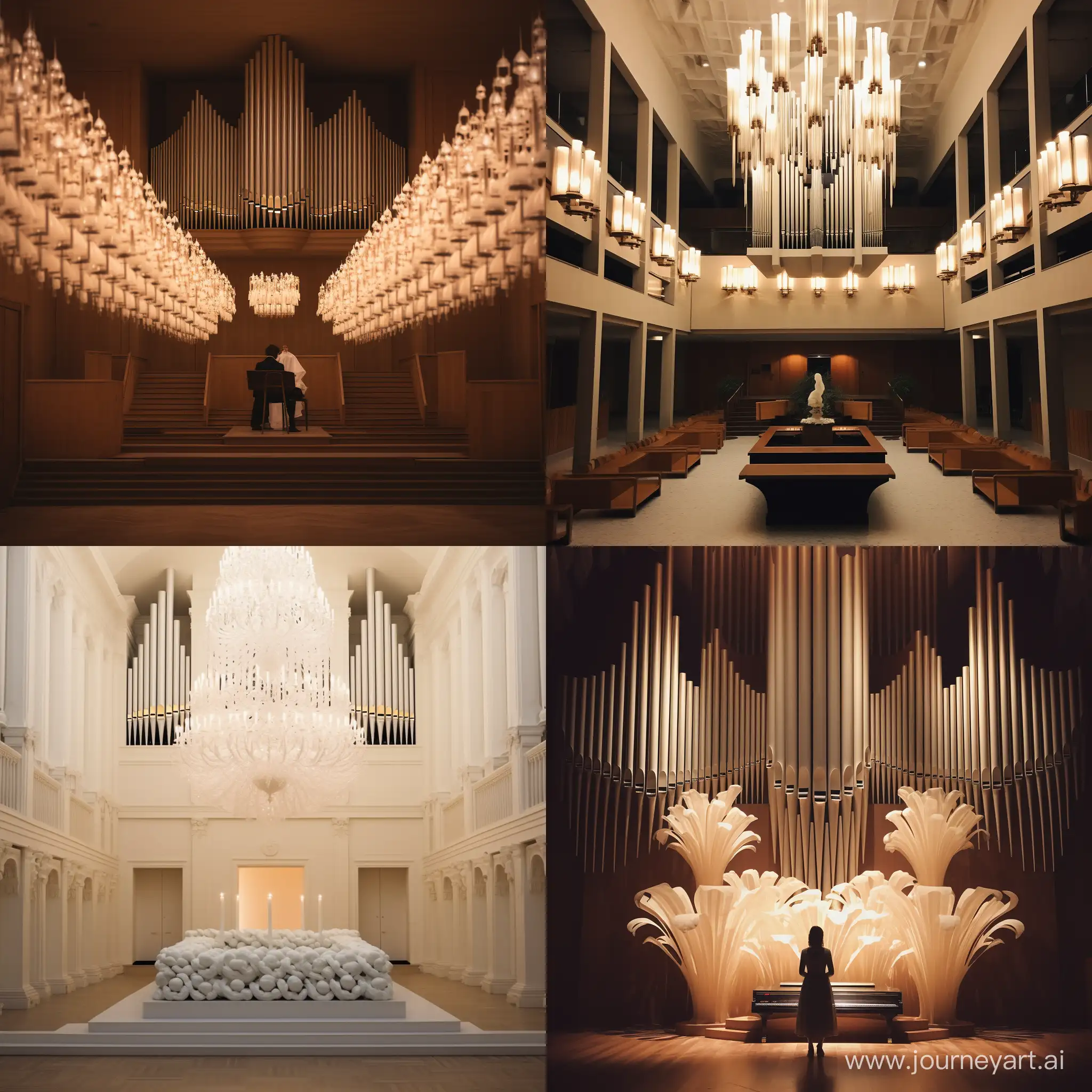 Elegant-Organ-Performance-in-White-Concert-Hall-by-Candlelight