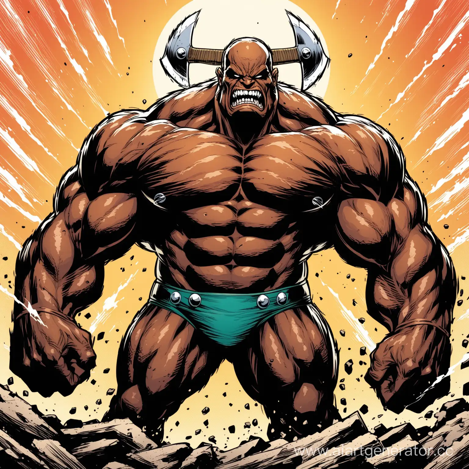 Mighty-Goliath-Warrior-Wielding-Axe-Marvel-Comics-Style