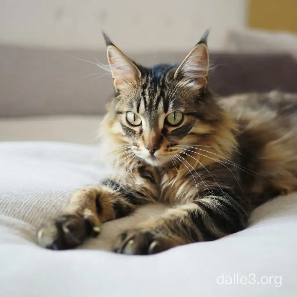 Relaxed Cat Playfully Dipping Paws in Water Bowl Dalle3 AI