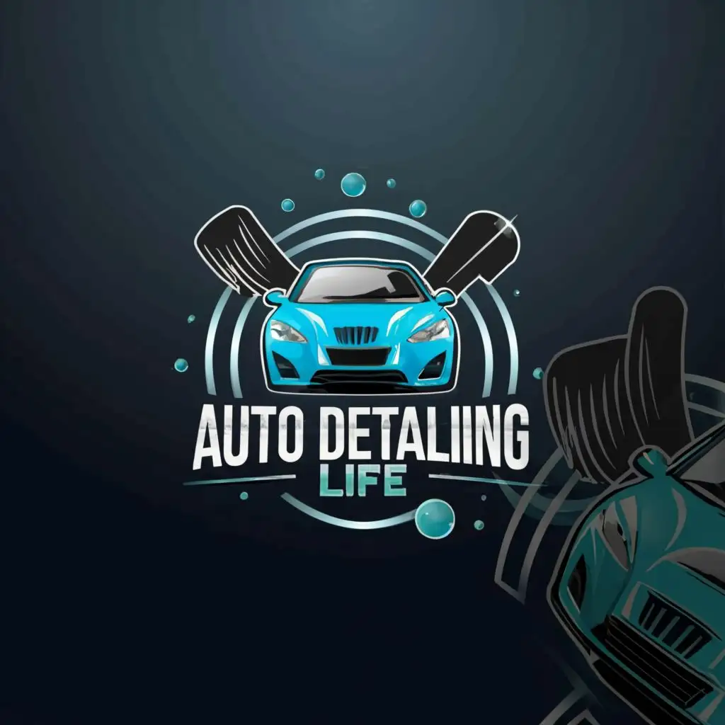 a logo design,with the text 'Auto Detailing Life', main symbol:car cleaning,complex,be used in Automotive industry,clear background