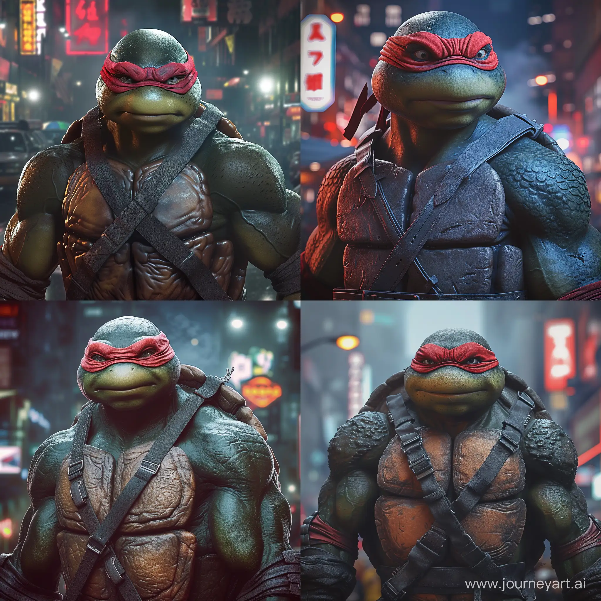 Realistic-Raphael-Teenage-Mutant-Ninja-Turtle-in-Urban-Night-Scene