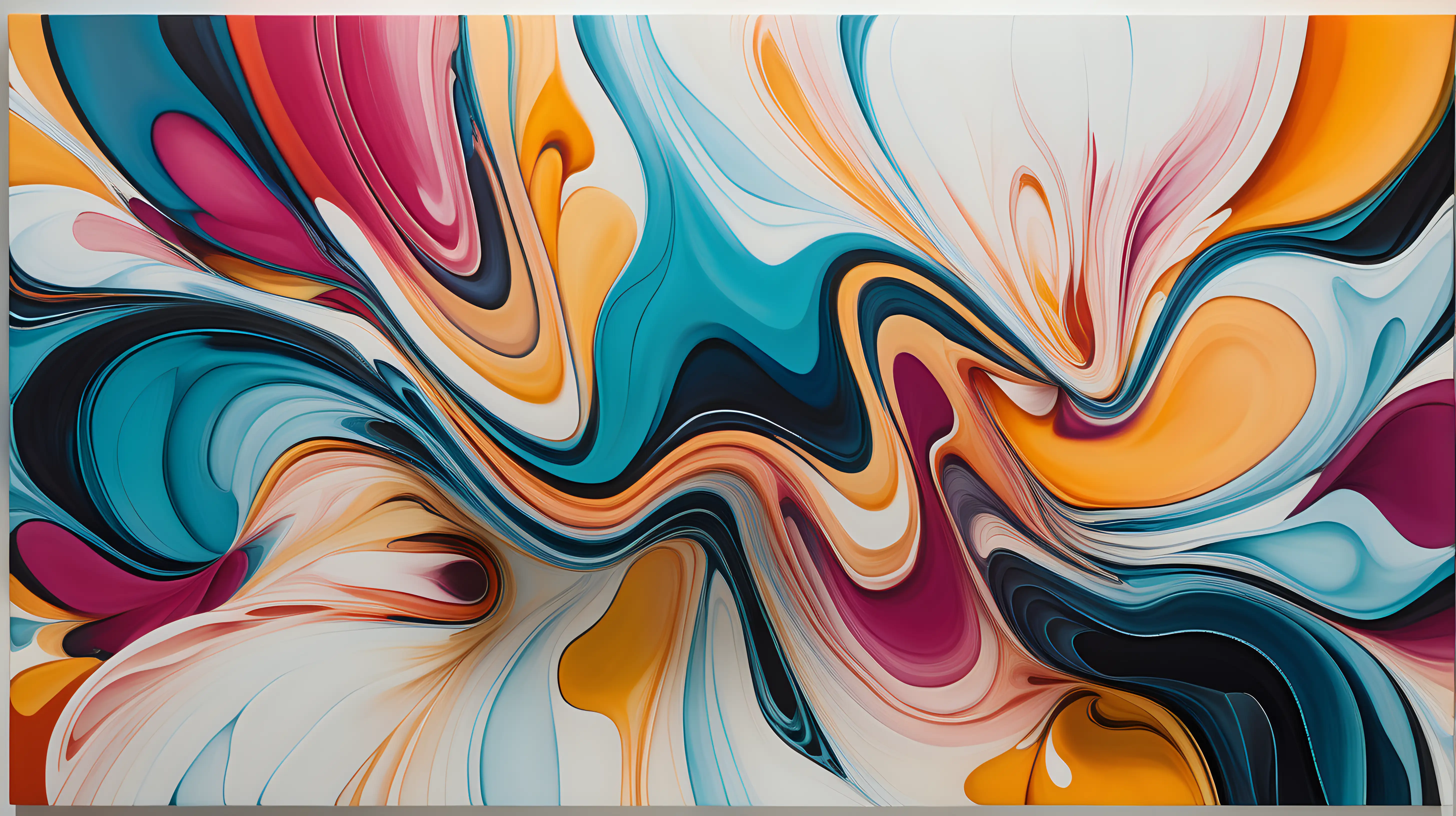 Dynamic Organic Forms Mural Abstract Masterpiece with Bold Strokes and Vibrant Hues