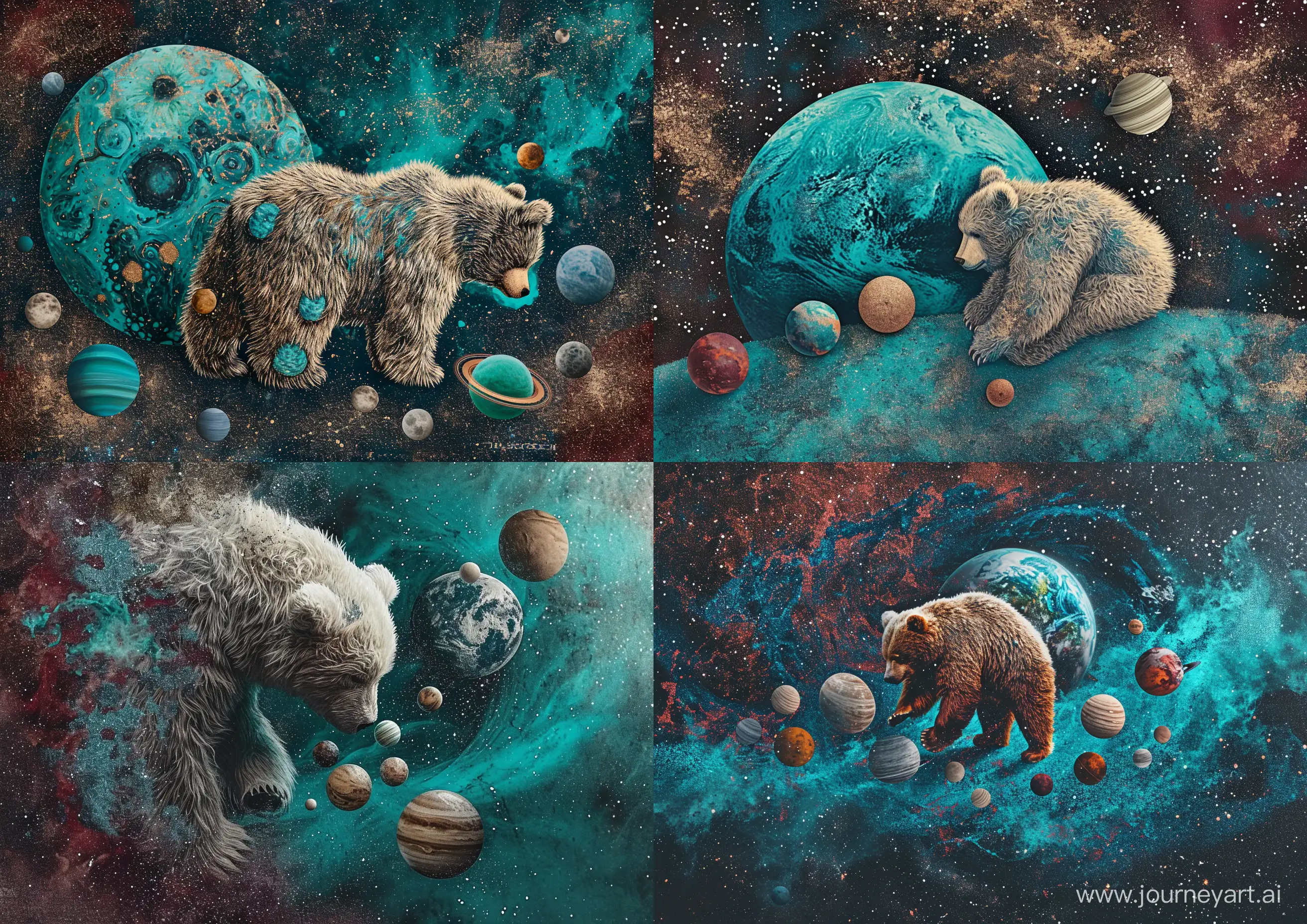 Moon-Stone-Bear-Playing-with-Planets-in-Space