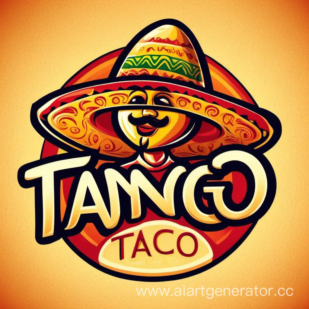 Создай логотип для фастфуда мексиканской кухни. название Tango Taco 
танцоры танцуют танец танго и их шляпы в виде тако и основной фокус в тако