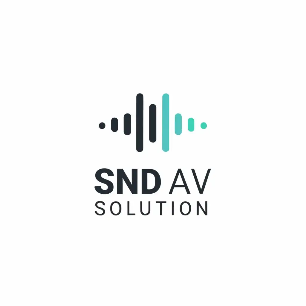 a logo design,with the text "SND AV SOLUTION", main symbol:sound wave,Minimalistic,be used in Entertainment industry,clear background