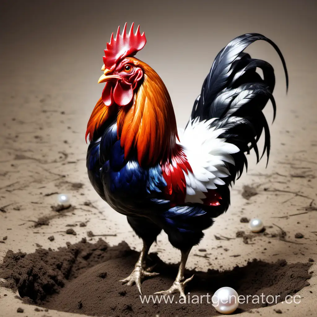 Rooster-Discovering-Precious-Pearl-in-Unexpected-Place