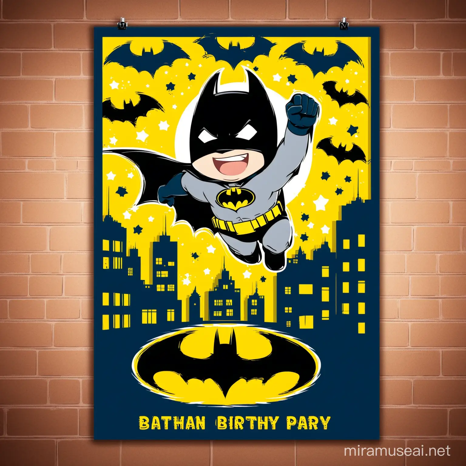 batman birthday party design poster