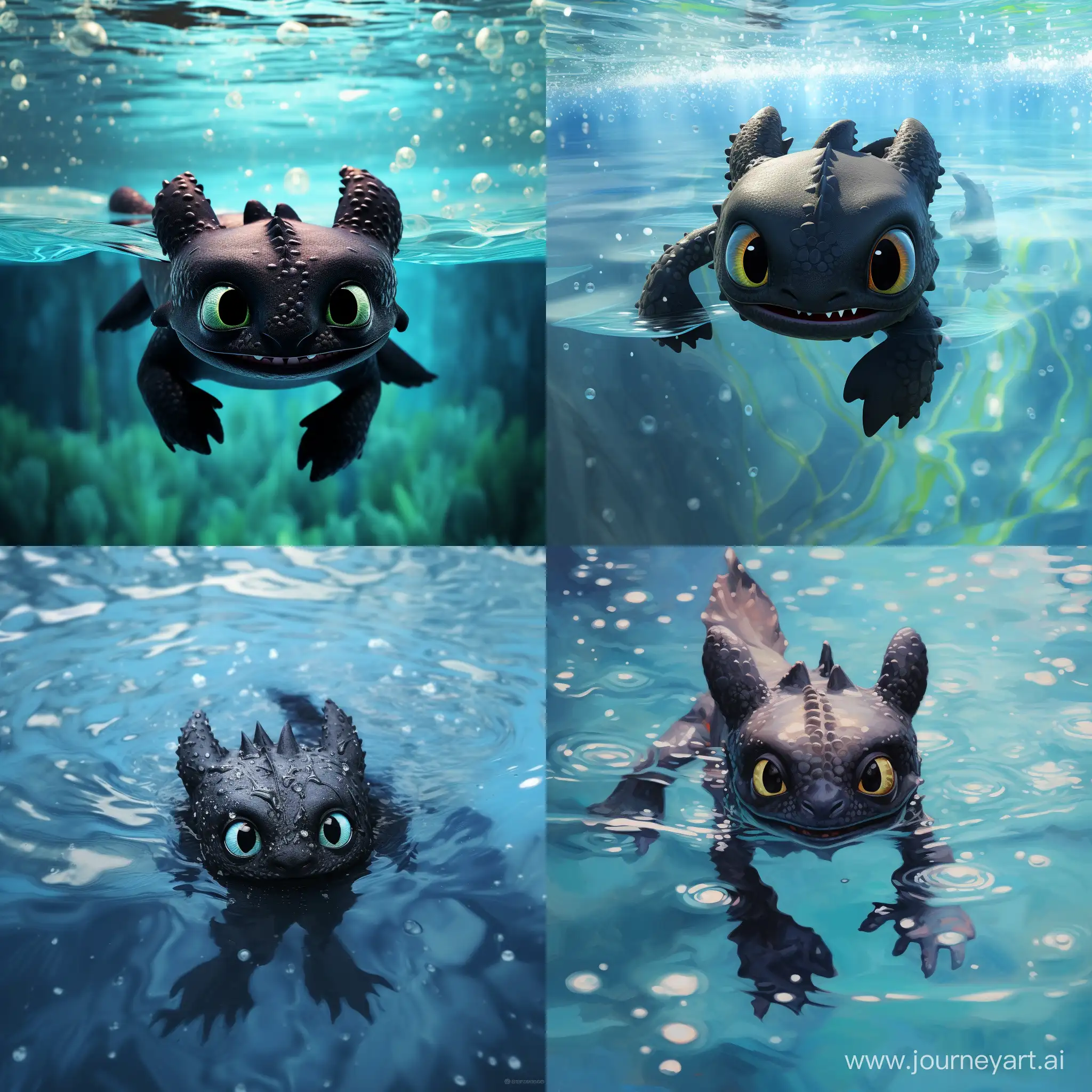 Playful-Toothless-Dragon-Enjoying-a-Refreshing-Swim-in-a-Crystal-Clear-Pool