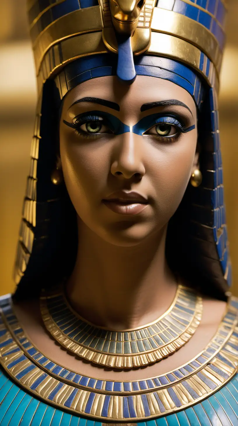 Cleopatra, the last pharaoh of Egypt, is charming and shows her face up close
